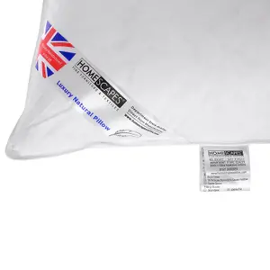 Homescapes White Duck Feather and Down King Size Pillow