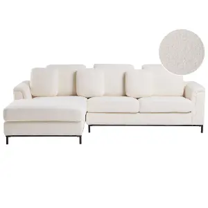 Right-Hand Corner Sofa OSLO White Boucle Right Hand