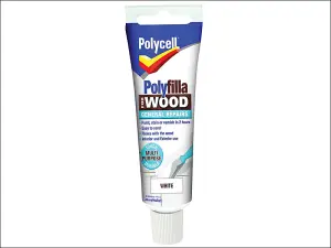 Polycell Polyfilla Wood Filler General Repairs - Ready Mixed Tube - White - 75g