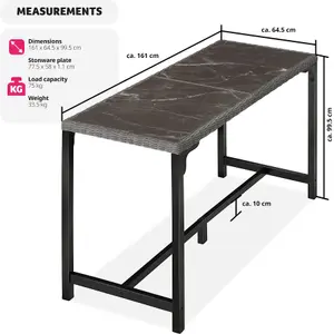 Garden Table Lovas - outdoor dining table, 161 x 64.5 x 99.5 cm - grey