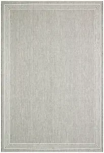 Bordered Beige Modern Easy To Clean Dining Room Rug-200cm x 290 cm