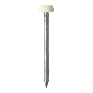 Timco - Polymer Headed Pins - A4 Stainless Steel - Cream (Size 40mm - 250 Pieces)