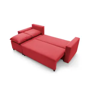 Oslo Reversible Corner Sofa Bed in Red