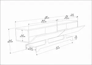 Decorotika Tera TV Stand TV Unit for TVs up to 72 inh