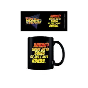 Back To The Future We Dont Need Roads Mug Black/Yellow (One Size)