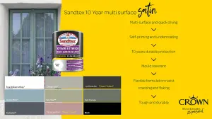 Sandtex 10 Year Multi Surface Quick Drying Satin Anthracite 750ml