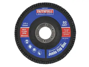 Faithfull Abrasive Jumbo Flap Disc 115mm Fine FAIFD115F