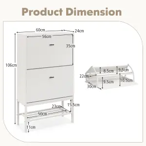 Costway Industrial Shoe Storage Cabinet Entryway Freestanding Shoe Rack