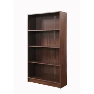 4 Tier Bookcase Tall Display Shelving Storage Unit Wood Furniture Walnut