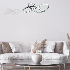 Milagro Cappio Chrome LED Pendant Lamp 36W(130W) Stunning Designer Hanging Ceiling Light With Elegant Chrome Curves