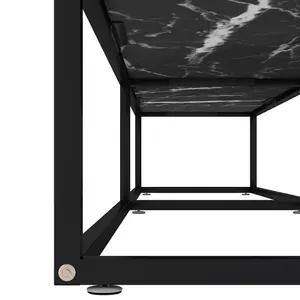 Berkfield TV Cabinet Black Marble 200x40x40.5 cm Tempered Glass