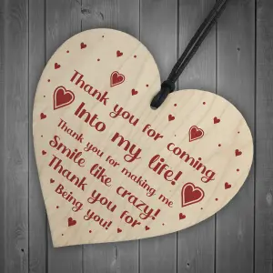 Thank You Gift For Husband Wife Boyfriend Girlfriend Wood Heart Love Plaque