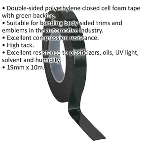 High Tack Double-Sided Adhesive Foam Tape 19mm x 10m - Perfect for Outdoor Use