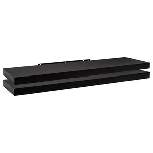 Gauti 2 Piece Floating Shelf (Set of 2) Black / 3.8cm H x 120cm W x 22.9cm D