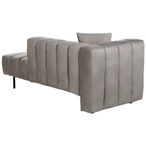 Left Hand Velvet Chaise Lounge Taupe LANNILS