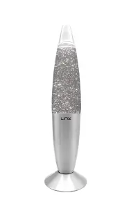 16inch Aluminium Wax Melting Mood Light Lava Lamp - Glitter Silver