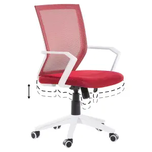 Beliani Minimalist Desk Chair Red RELIEF