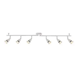 Luminosa Amalfi Adjustable 6 Light Spotlight Gloss White, GU10