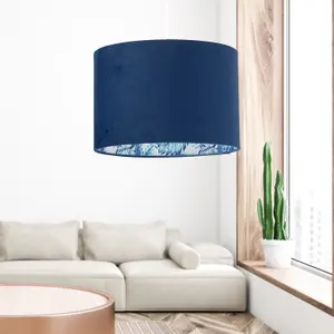 First Choice Lighting Parrot Velvet Blue Parrot Design 30cm Pendant or Table Lamp Shade