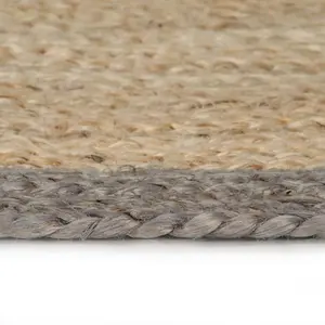 Handmade Rug Jute with Grey Border 150 cm