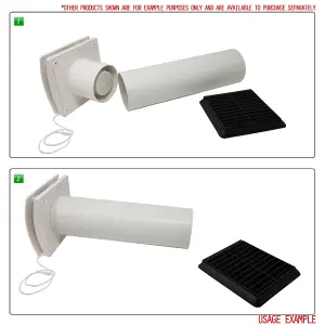 Kair Plastic Ducting Pipe 100mm - 350mm Short Length - Rigid Straight Duct Channel