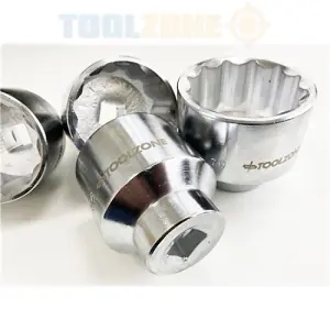 Toolzone 5PC 3/4" Drive Socket Set - 55, 56, 60, 65, & 70mm - Chrome Vanadium