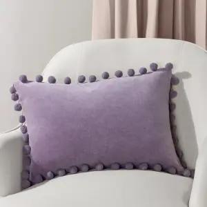 furn. Dora Velvet Pom-Pom Feather Filled Cushion