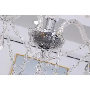 Matteo 3 Light Chandelier, Pendant Lamp, Chrome, Clear Acrylic Bedroom Living Room Ceiling Light