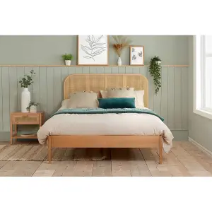 Birlea Margot Double Rattan Bed Oak