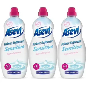 Asevi Fabric Softener Laundry Conditioner Concentrated Sensitive 60W 1380ML Pack of 3