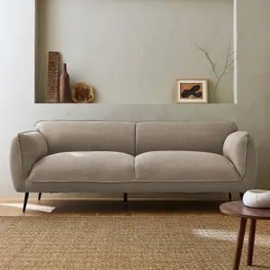 sweeek. 3-seater sofa with metal legs Soft Beige 205x82.3x76.3 cm