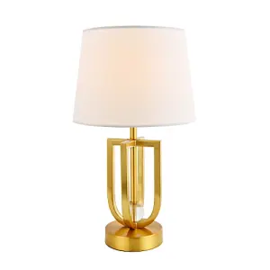 Eye Catching Brushed Gold Plated Metal Table Lamp Base with Four Pillar Design