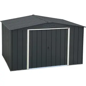 10 x 8 Apex Metal Garden Shed - Anthracite Grey (10ft x 8ft / 10' x 8' / 3.2m x 2.4m)