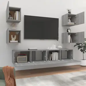 Berkfield 6 Piece TV Cabinet Set Grey Sonoma Engineered Wood