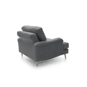 Harper Chenille Armchair Dark Grey