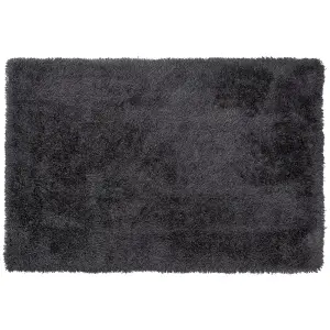 Shaggy Area Rug 160 x 230 cm Black CIDE