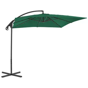 Berkfield Cantilever Umbrella with Steel Pole 250x250 cm Green