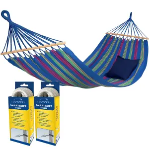 Amazonas Aruba Single Spreader Bar Weatherproof Garden Hammock With Tree Fixings - Juniper