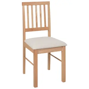 Set of 2 Dining Chairs ORONO Rubberwood Light Wood