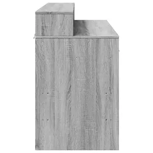 Berkfield Desk with LED Lights Grey Sonoma 120x55x91 cm Engineered Wood