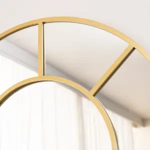 Jobu home - Mio - Full Length Gold Metal Arched Window Mirror - 200cm x 120cm