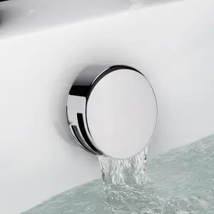 ENKI Freeflow Chrome Round Clicker Bath Filler with Overflow & Waste Slimline