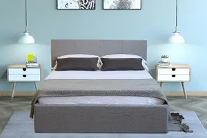 Side Lift Ottoman Bed Frame Small Double With Under Bed Storage & Mattress