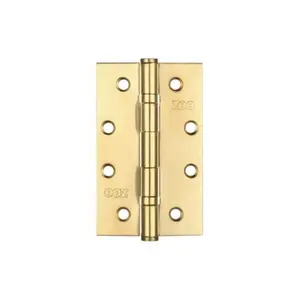 10.2cm H x 6.3cm W Single Door Hinge Polished Brass