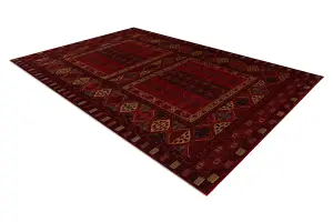 Wool carpet KASHQAI 4346 300 oriental, geometric claret  160x240 cm