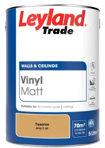 Leyland Trade Vinyl Matt Walls & Ceilings Emulsion Paint Tesoros (PPG17-20) 5L