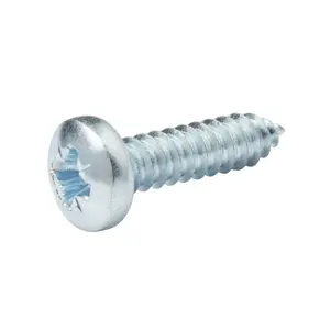 Diall Pozidriv Pan head Zinc-plated Carbon steel Screw (Dia)6.3mm (L)25mm, Pack of 25