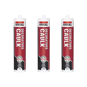 Soudal Decorators Caulk White 290ml - Pack of 3