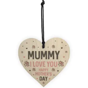 Mothers Day Gift for Mummy Wood Heart Thank You Gift For Her Daughter Son Keepsake