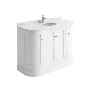 Fairmont Curved White Floor Standing Vanity Unit (W)1200mm